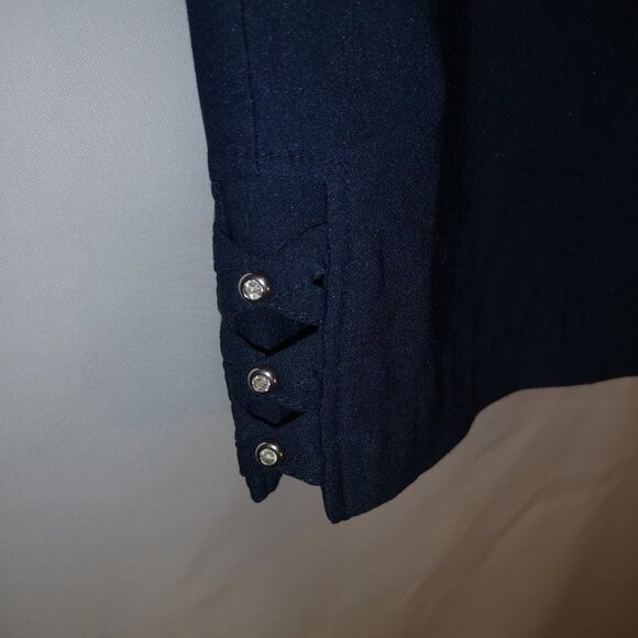 Retrology Ladies Straight Leg Pull On Navy Pants - Picture 5 of 6